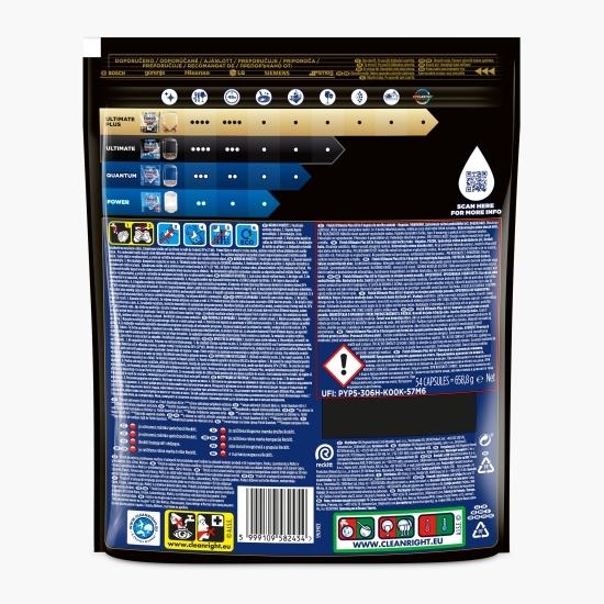 Detergent capsule pentru mașina de spălat vase Finish Ultimate Plus, 54 spălări