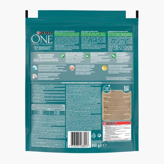 Hrană uscată pentru pisici adulte, 800g, One Bifensis Indoor, curcan și cereale integrale