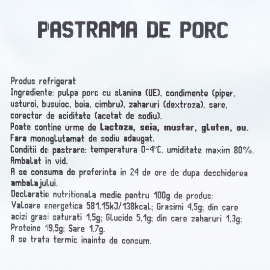 Pastramă de porc 500g