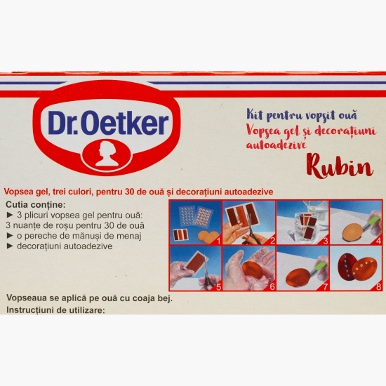 Vopsea gel pentru ouă Rubin și decorațiuni, 30 ouă, 15ml