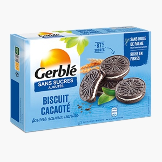 Biscuiți de cacao umpluți cu vanilie, fără zahăr adăugat 176g