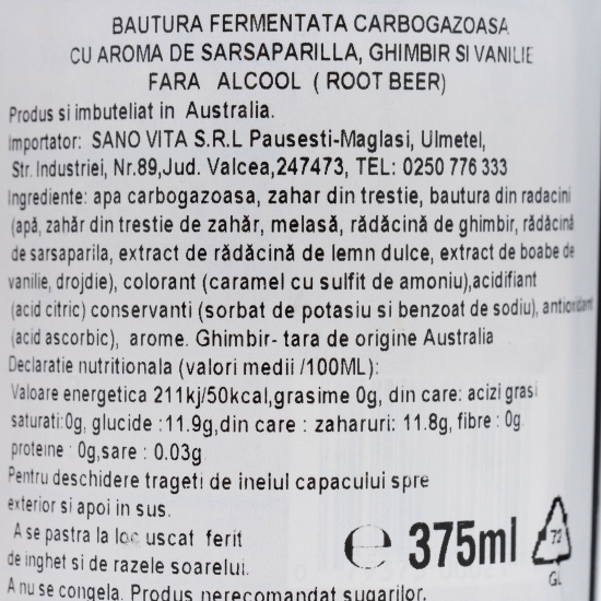 Bere aromatizată Root, fără alcool, 4x0.375l