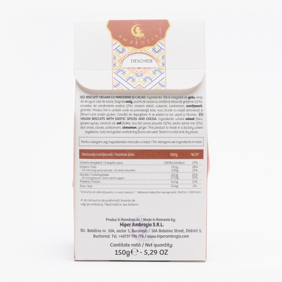 Biscuiți vegani cu mirodenii și cacao 150g