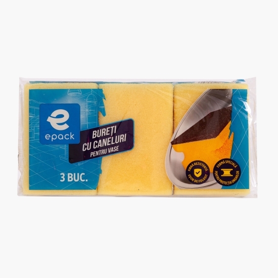 Bureți pentru vase caneluri 3 buc/set