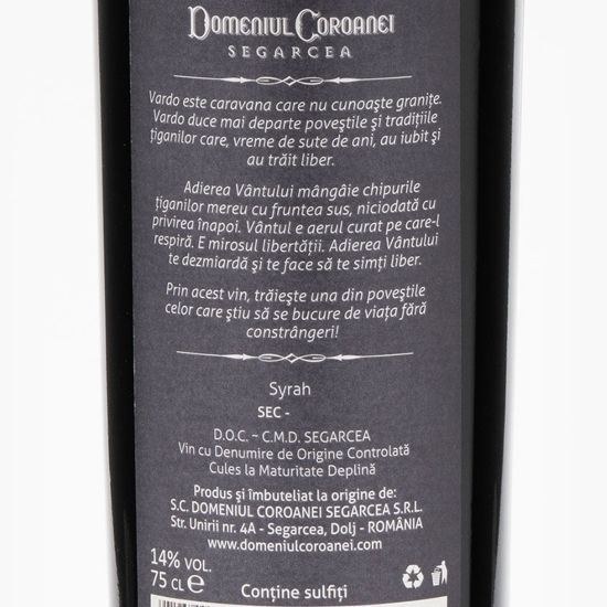 Vin roșu sec Syrah Adierea vântului, 14%, 0.75l