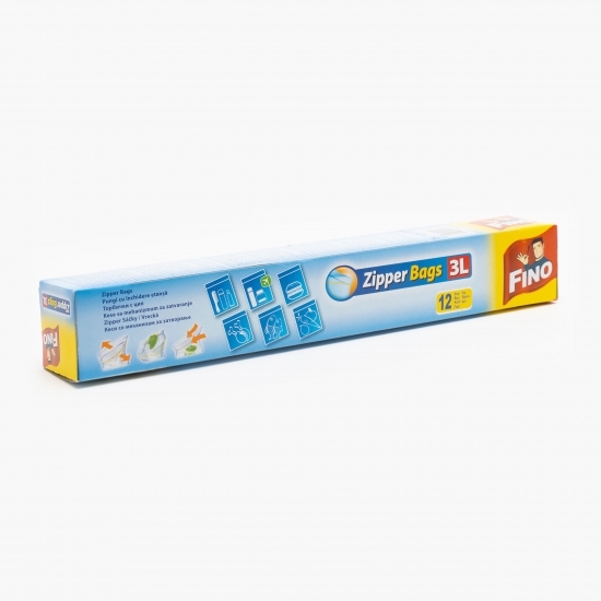 Pungi alimentare cu fermoar 3l 12 buc