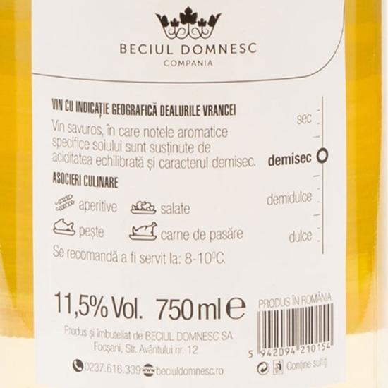 Vin alb demisec, 11.5%, 0.75l