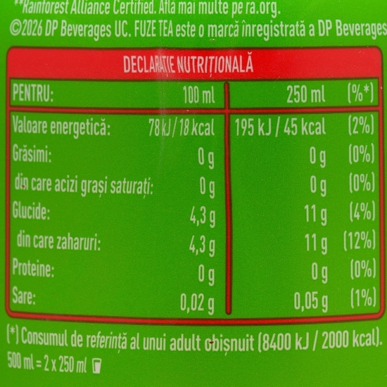 Ceai negru căpșune și pepene galben, 500ml 