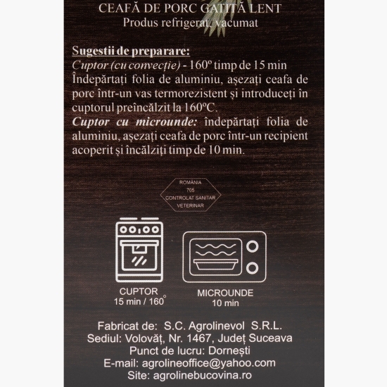 Ceafă de porc gătită lent 650g
