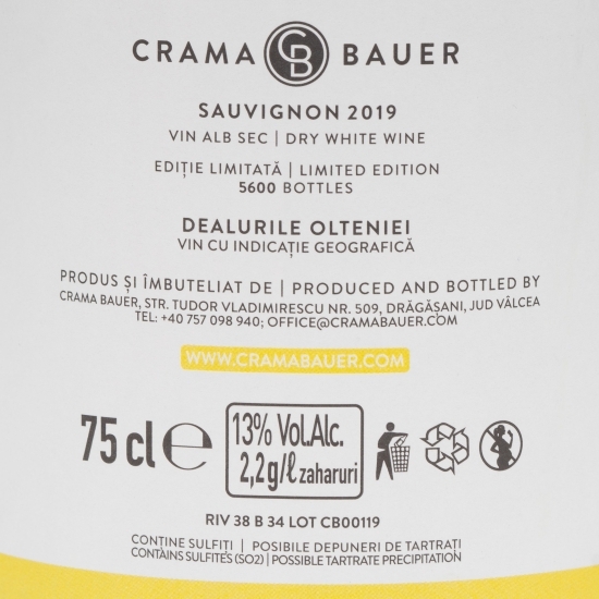 Vin alb sec Sauvignonasse, 13%, 0.75l