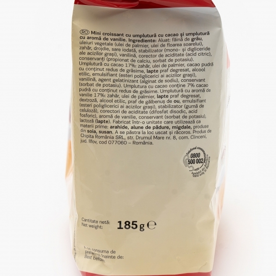Mini Croissants Double cu cremă de cacao și vanilie 185g