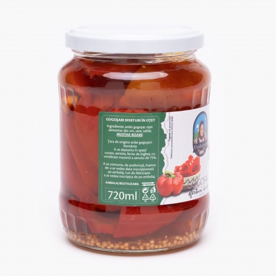 Gogoșari sferturi în oțet 700g
