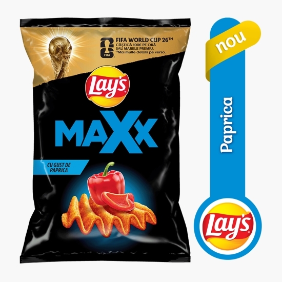 Chipsuri ondulate din cartofi cu paprika, Maxx 115g 