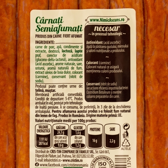 Cârnați semiafumați 330g
