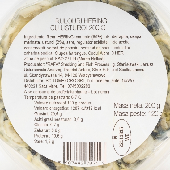 Rulouri hering cu usturoi 200g