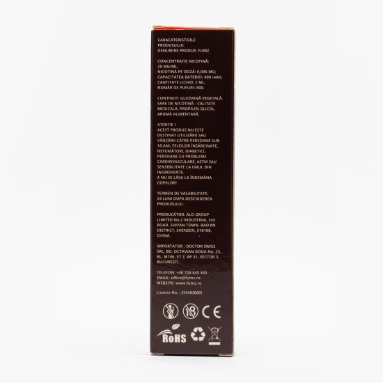 Țigară electronică Cola cu nicotină, 2mg/ml, 800 puffs