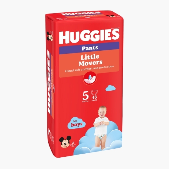 Scutece Pants Little Movers Mega pentru băieți mărimea 5, 12-17kg, 48 buc