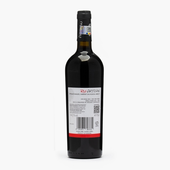 Vin roșu sec Cupaj Fetească Neagră, Merlot și Cabernet Sauvignon, 14.5%, 0.75l