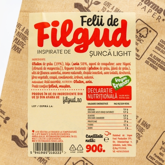 Șuncă vegetală light 90g
