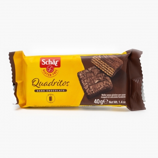 Napolitane fără gluten învelite în ciocolată Quadritos 40g