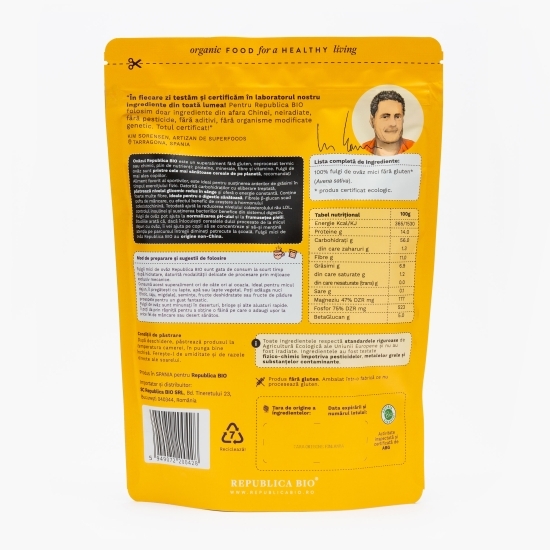 Fulgi mici de ovăz ecologici, fără gluten 500g