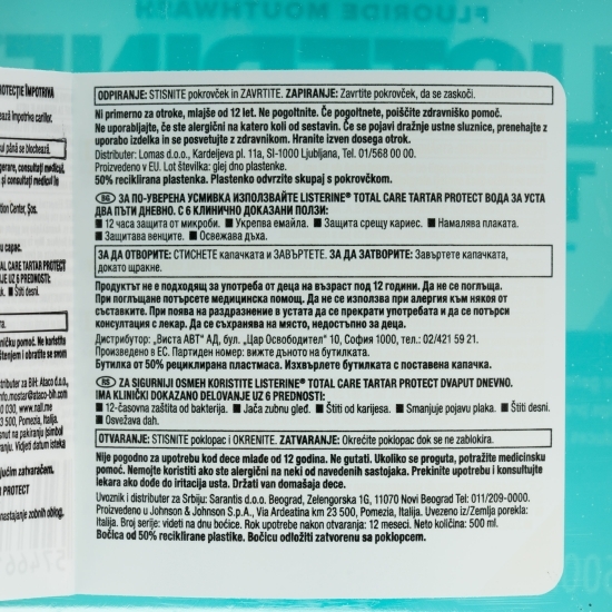 Apă de gură Total Care protecție împotrivă tartului 0.5l