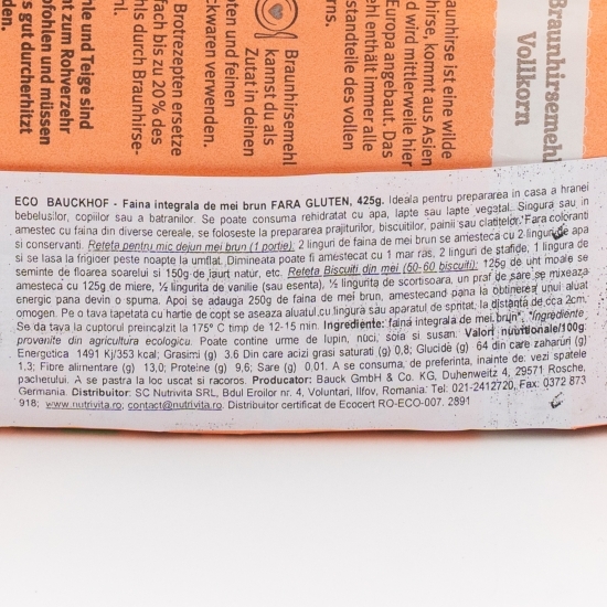 Făină de mei eco fără gluten 425g