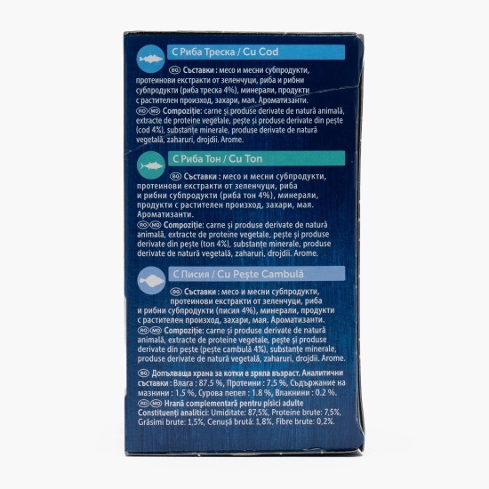 Pachet mix hrană umedă pentru pisici Soup Fish Selection (cod, ton, pește Cambulă), 6x48g