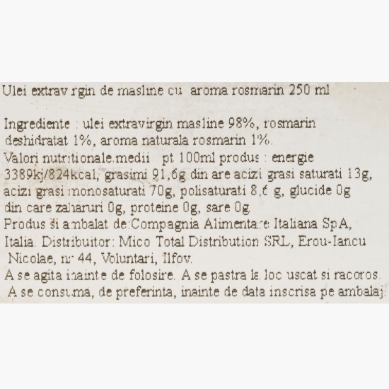 Ulei de măsline extravirgin cu rozmarin 0.25l