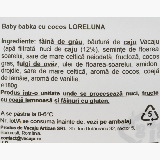 Cozonac Baby Babka cu cocos, 180g