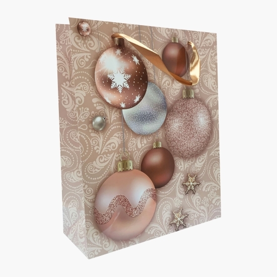 Pungă cadou mare Crăciun (26x32x10cm)