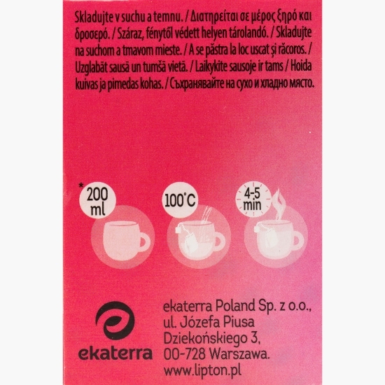 Ceai fructe cu aromă de căpșuni și rubarbă 20 plicuri 