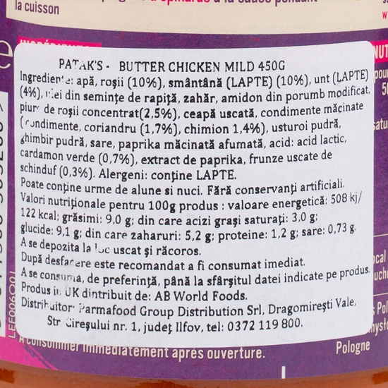 Sos butter chicken mild 450g