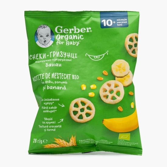 Gustare de mestecat cu grâu, porumb și banană, +10 luni, 28g