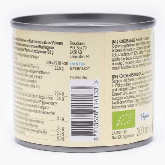 Specialitate de cocos eco 22% grăsime 200ml