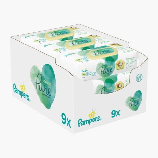 Șervețele umede Coconut Pure 9x42 buc