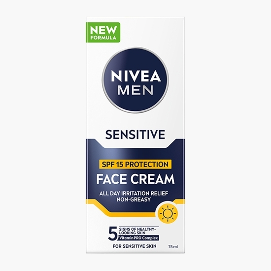 Cremă de față pentru bărbați Nivea Sensitive SPF15, 75ml