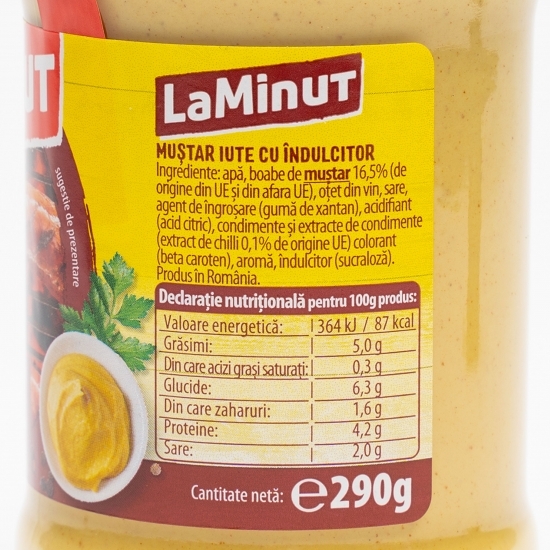 Muștar iute cu îndulcitor 290g