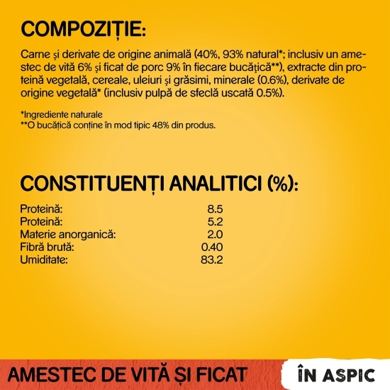 Hrană umedă pentru câini adulți, 100g, cu vită în aspic