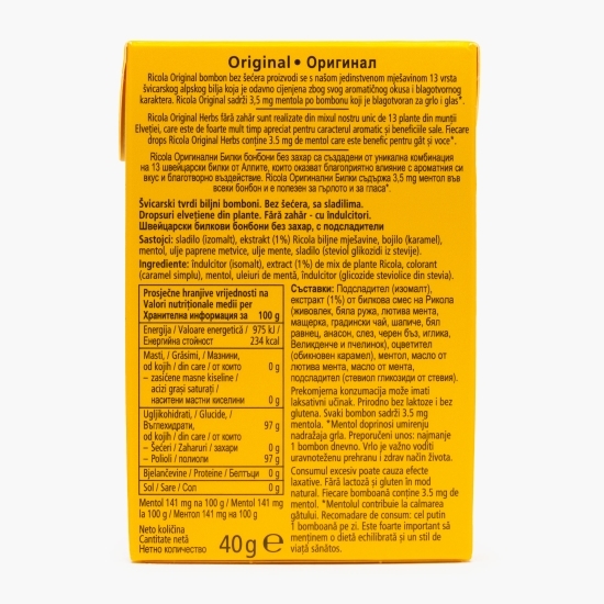 Dropsuri din plante Original fără zahăr adăugat 40g