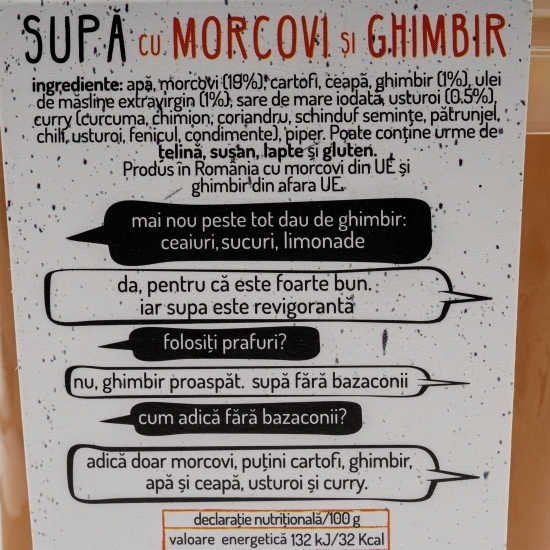 Supă fresh de morcovi și ghimbir 450g