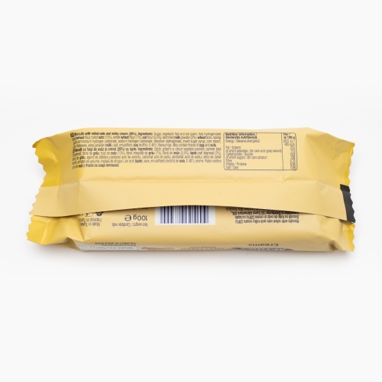 Biscuiți cu fulgi de ovăz și cremă cu lapte 100g 