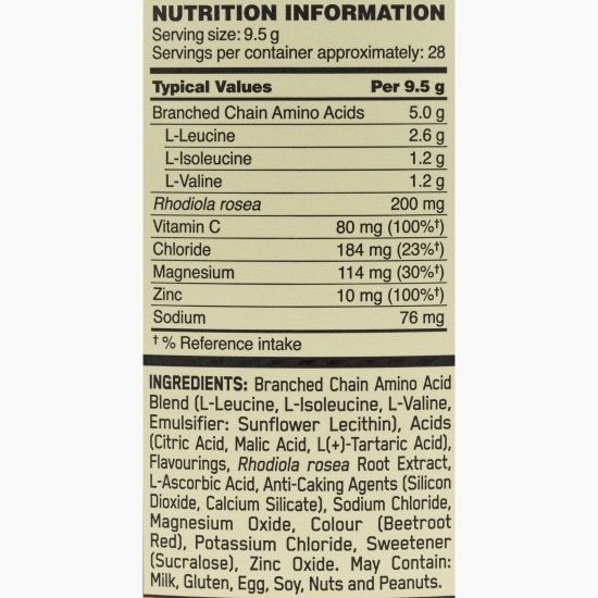 BCAA Aminoacizi Gold Standard Train Sustain, aromă de căpșuni și kiwi, 266g
