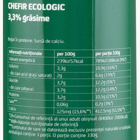 Chefir eco 3.3% grăsime 3x330g