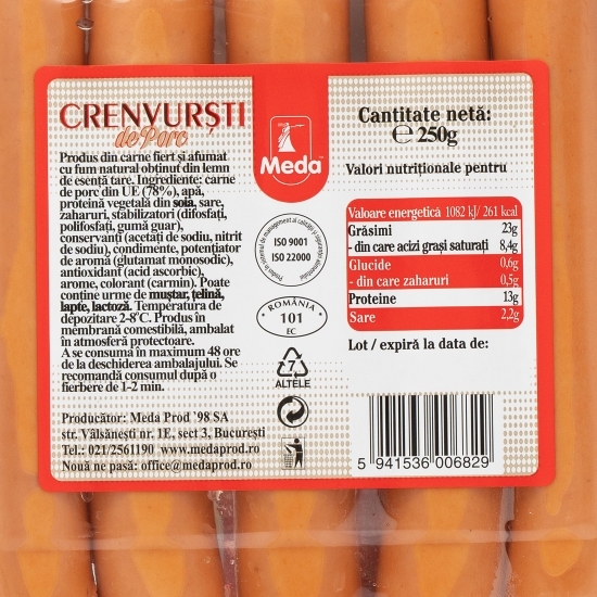 Crenvurști de porc 250g