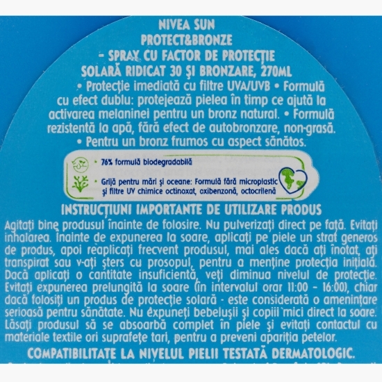Spray de protecție solară și bronzare SPF30 Protect & Bronze 270ml