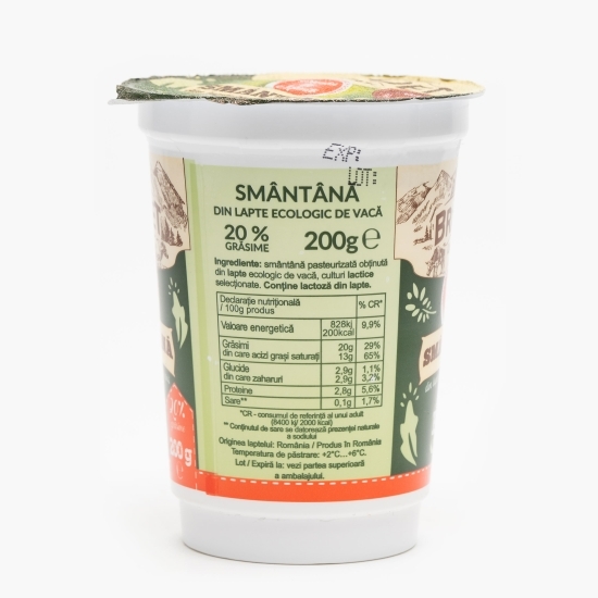 Smântână eco 20% grăsime 200g