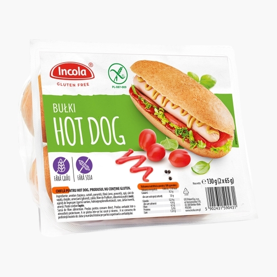 Chifle hot dog, fără gluten 2x65g, 130g