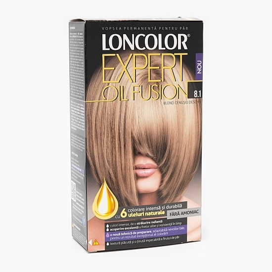 Vopsea permanentă pentru păr 8.1 Expert Oil Fusion blond cenușiu deschis 100ml