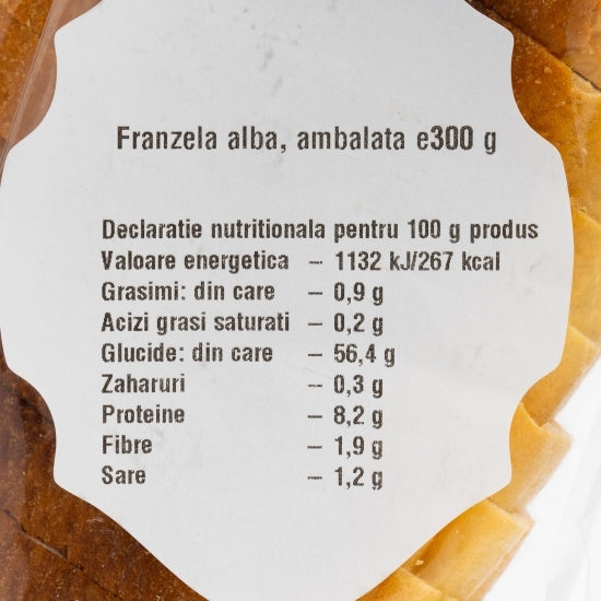 Franzelă albă, feliată 300g
